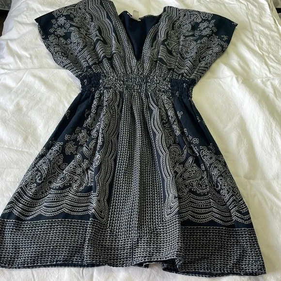 blue dress black leggings Ridley Mini Dress in Midnight Navy main image 1